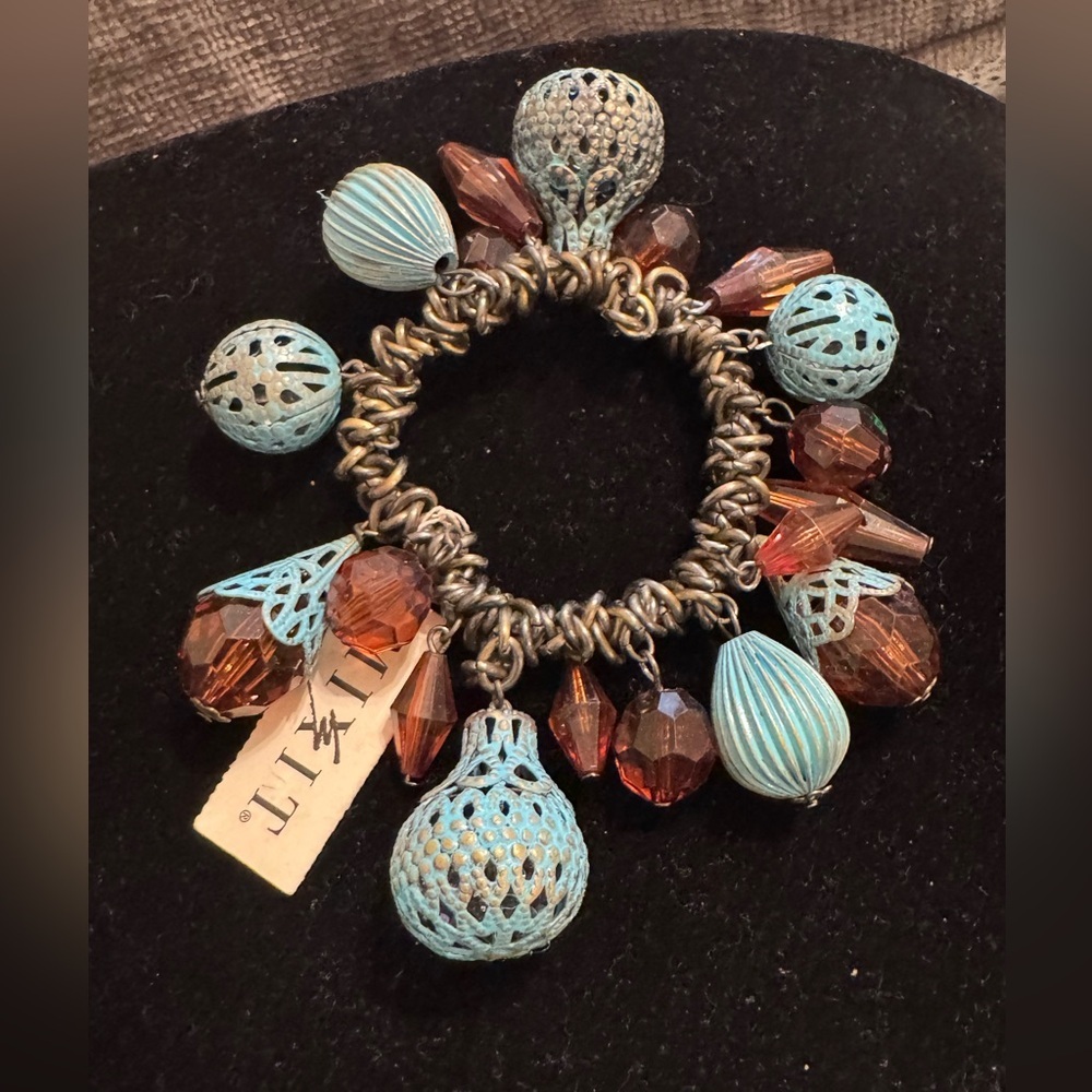 MixIt Elegant Turquoise and Brown Beaded Bracelet
